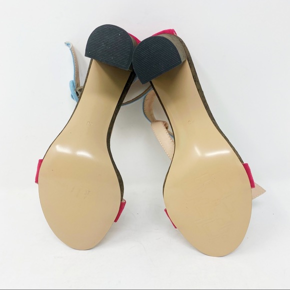 Faux Suede Multicolor Slip On Buckle Sandal Size 6 - Picture 6 of 6